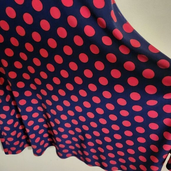 Michael Michael Kors Navy Red Polka Dot Fit N Flare Jersey Dress Size XS - Picture 4 of 6